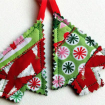 Quilted Tree Ornaments