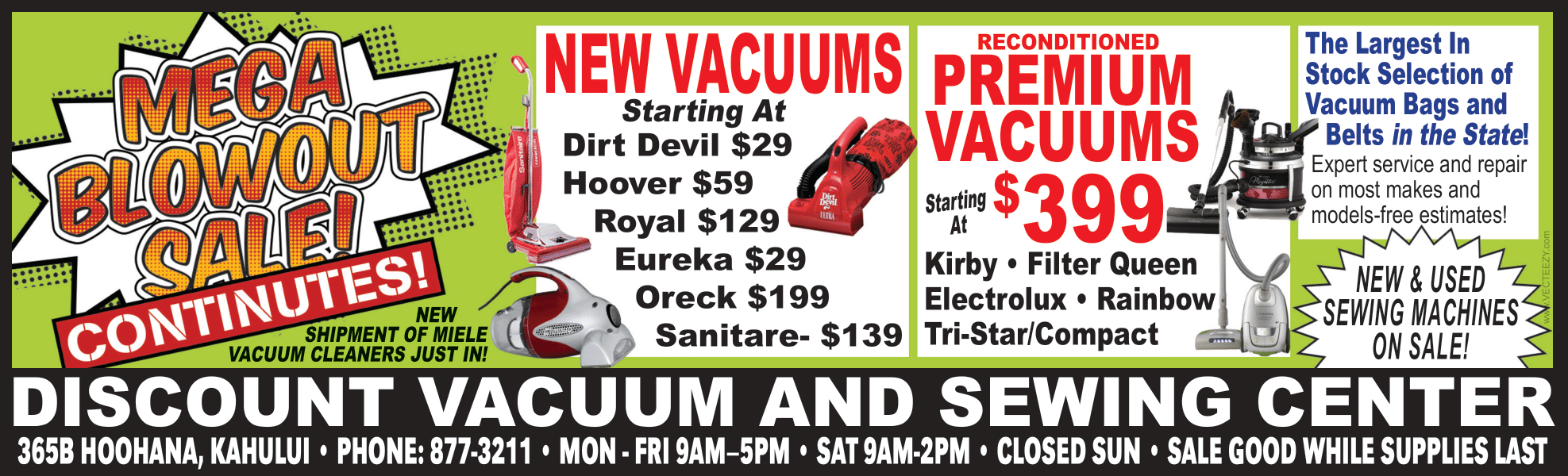 Discount Vacuum & Sewing Center • Discount Fabric Warehouse